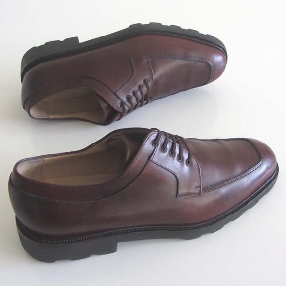 FERRAGAMO Model brown split toe derby shoes 10 2E - Picture 5 of 8